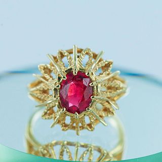 Beautiful LeVian 14K Yellow Gold and Ruby Ring