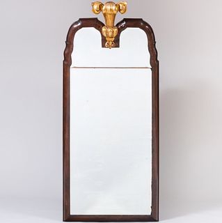 Queen Anne Style Mahogany and Parcel-Gilt Pier Mirror