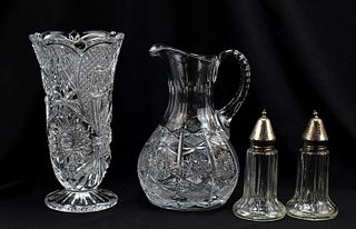 ANTIQUE CRYSTAL AND PRESSED GLASS ASSORTMENT