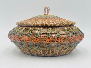 Vintage Woven Basket possibly Native American, Possibly by John Coushatta