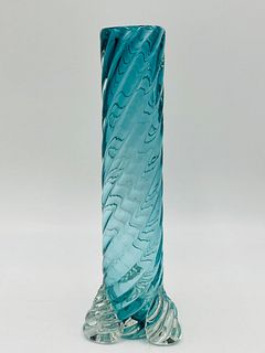 Murano Style Twisted Glass Vase, Circa 1970's
