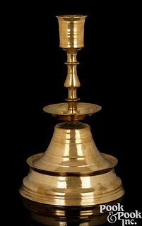 English brass Tudor candlestick