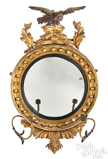 Giltwood convex mirror, ca. 1800