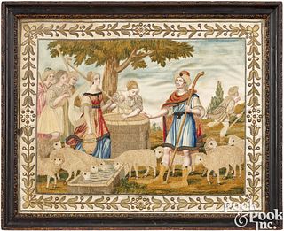 Continental needlework picture, 18th/19th c.