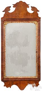 Small Queen Anne mahogany scalloped mirror