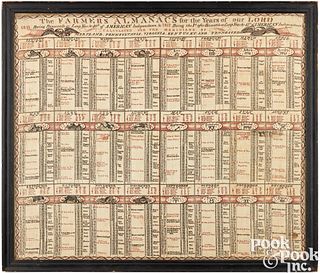 Printed cotton Farmers Almanacs handkerchief