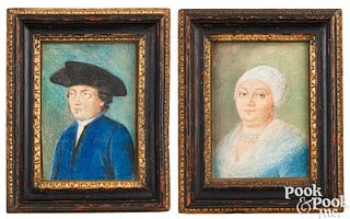 Pair of English pastel portraits