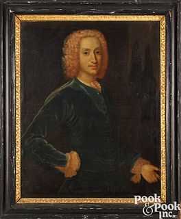 English oil on canvas portrait of a young man