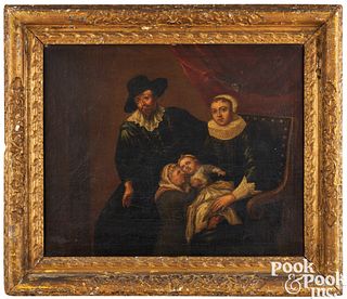 Dutch Old Masters oil on canvas family portrait