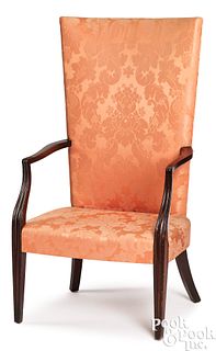 Rare Boston Federal mahogany lolling chair