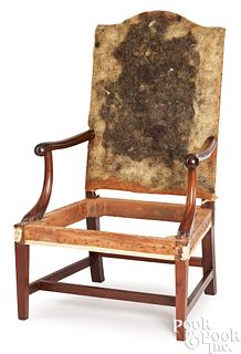 Late Chippendale mahogany open armchair, ca. 1790