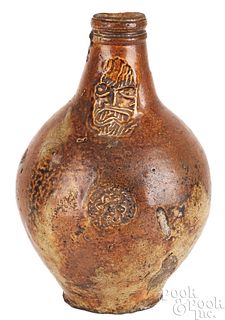 German stoneware Bellarmine jug, 17th c.