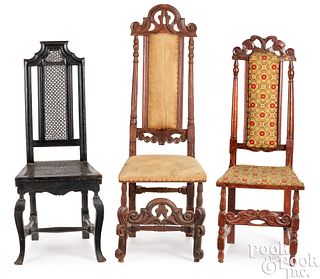 Three William and Mary side chairs, early 18th c.