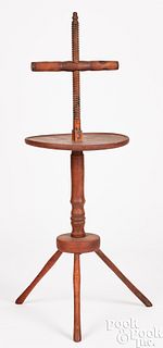 New England stained maple adjustable candlestand