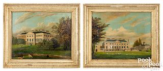 Two English oil on canvas landscapes, 19th c.