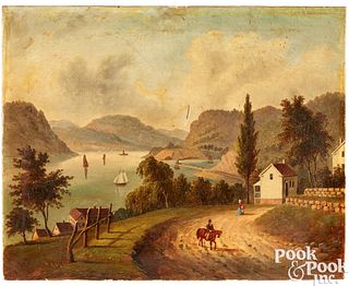 Hudson River Valley oil on canvas, 19th c.