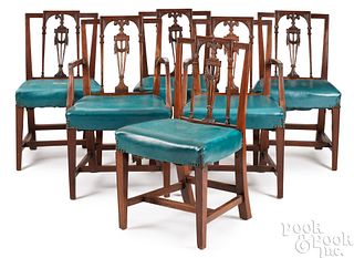 Set of six New York Federal mahogany dining chairs