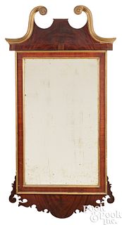 New York Federal mahogany looking glass, ca. 1800