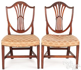 Pair of George III shield-back dining chairs
