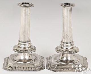 Unusual pair of Charles II style candlesticks
