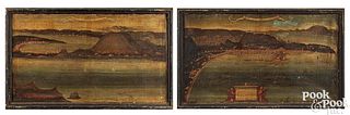Pair of Italian oil on canvas coastal scenes