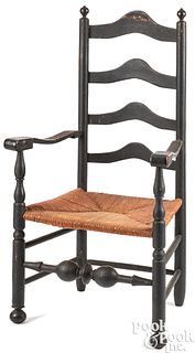 Pennsylvania ladderback armchair, 18th c.