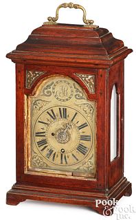 Small English mahogany bracket clock, 18th c.