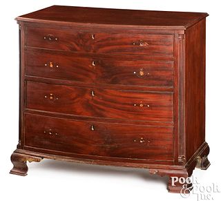 Philadelphia Chippendale bowfront chest of drawers
