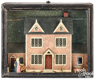 English shadowbox diorama, mid 19th c.