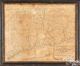 Engraved map of Connecticut