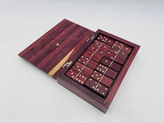 Mexican Modernism Sterling Silver & Rosewood Dominoes Set, Made in Taxco Mexico