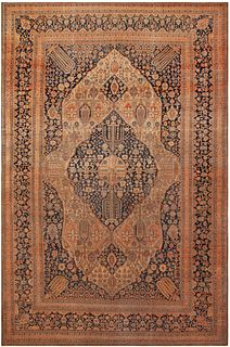 Large Antique Persian Mohtashem Kashan Rug 17 ft 11 in x 11 ft 8 in (5.46 m x 3.55 m)