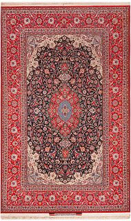 Syrafian Isfahan Vintage Silk & Wool Rug 8 ft 0 in x 4 ft 10 in (2.43 m x 1.47 m)
