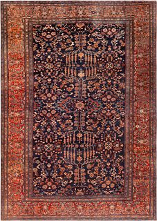 Antique Persian Sarouk Farahan Rug 9 ft 5 in x 6 ft 9 in (2.87 m x 2.05 m)
