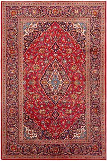 No Reserve Vintage Persian Kashan Rug 10 ft 2 in x 6 ft 6 in (3.09 m x 1.98 m)