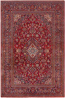 No Reserve Vintage Persian Kashan Rug 6 ft 10 in x 4 ft 6 in (2.08 m x 1.37 m)