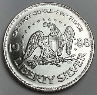 Rare 1988 A-Mark "Life Liberty Happiness" 1 ozt .999 Silver