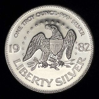1982 A-Mark "Life Liberty Happiness" 1 ozt .999 Silver