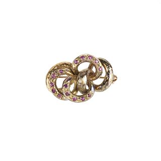 14K and Ruby Brooch