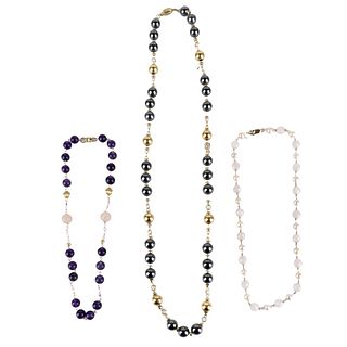 Bead and 14K Necklaces