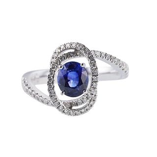 1.35ct Sapphire Diamond Gold Ring