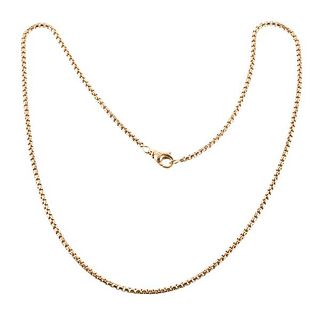 David Yurman Classic 18k Gold Box Chain Necklace