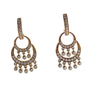 Leslie Greene 18k Gold Diamond Chandelier Earrings