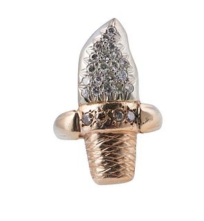 Vintage 14k Gold Diamond Ring