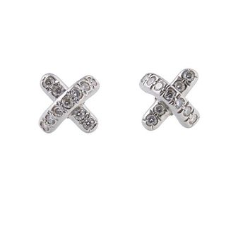 Tiffany &amp; Co Platinum Diamond X Stud Earrings