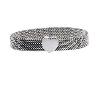 Tiffany &amp; Co Steel Somerset Heart Stretch Bracelet