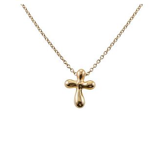 Tiffany &amp; Co Elsa Peretti 18k Gold Cross Pendant Necklace