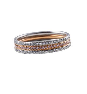 Tiffany &amp; Co Platinum 18k Gold Diamond Eternity Band Ring