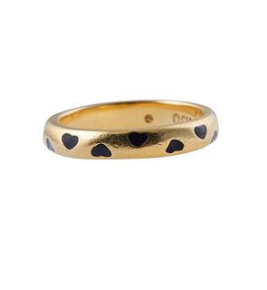 Hidalgo 18k Gold Enamel Heart Band Ring