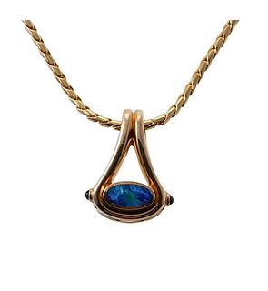 Bagley &amp; Hotchkiss 14k Gold Opal Pendant Necklace 